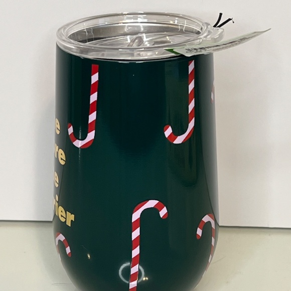 KATE SPADE Stainless Steel Holiday Tumbler Mug - “The More The Merrier” - NEW - Picture 9 of 12